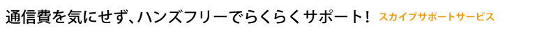 通信費を気にせず、ハンズフリーでらくらくサポート!