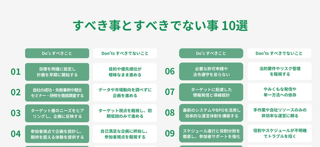 セミナーや研修を企画・運用する際のDo's&Don'ts2