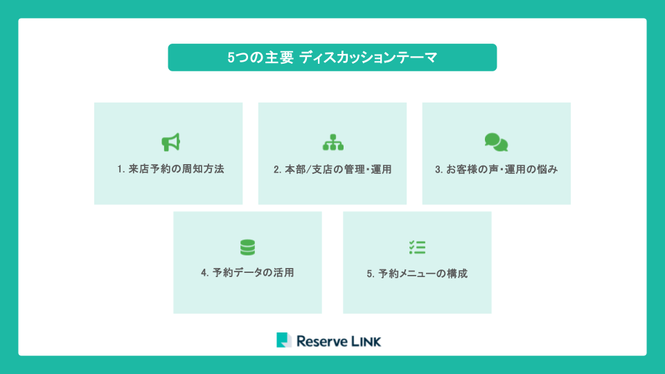 本イベントは5つのディスカッションを元に進められました